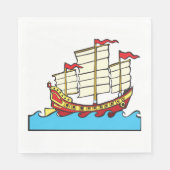 帆船中国の紙ナプキンス スタンダードランチョンナプキン (正面)