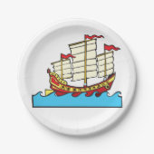 帆船中国の紙プレート ペーパープレート (正面)