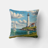 帆船付きホワイトライトハウス クッション (裏面)