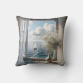 帆船付き窓海表示 クッション (裏面)