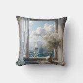 帆船付き窓海表示 クッション (正面)