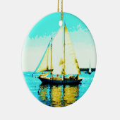 帆船及び鯨オーナメント セラミックオーナメント (右)