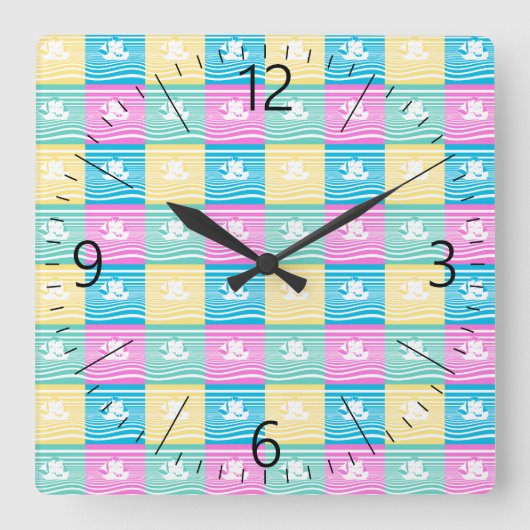 帆船型 スクエア壁時計 (正面)