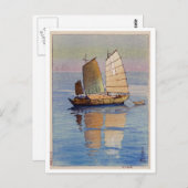 帆船夕日セーリングボート夕べグロー吉田博 ポストカード (正面/裏面)