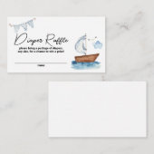 帆船少年航海の赤ちゃんシャワーおむつラッフル エンクロージャーカード (正面/裏面)