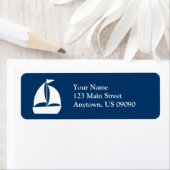 帆船差出人住所ラベル（ダークブルー/ホワイト） ラベル (インサイチュ)