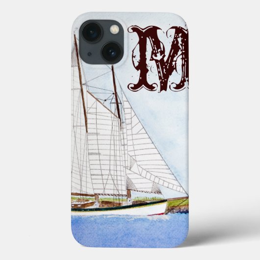 帆船帆走船海モノグラムIPADケース Case-Mate iPhoneケース (裏面)