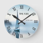 帆船平航海の和 ラウンド壁時計 (正面)