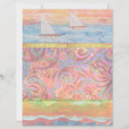 帆船抽象芸術スクラップブック紙