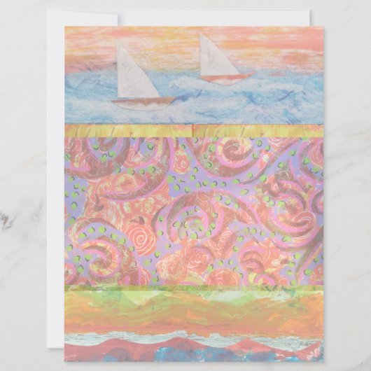 帆船抽象芸術スクラップブック紙 (正面)