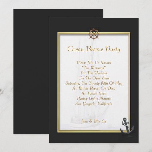 帆船招待状 招待状 (正面/裏面)