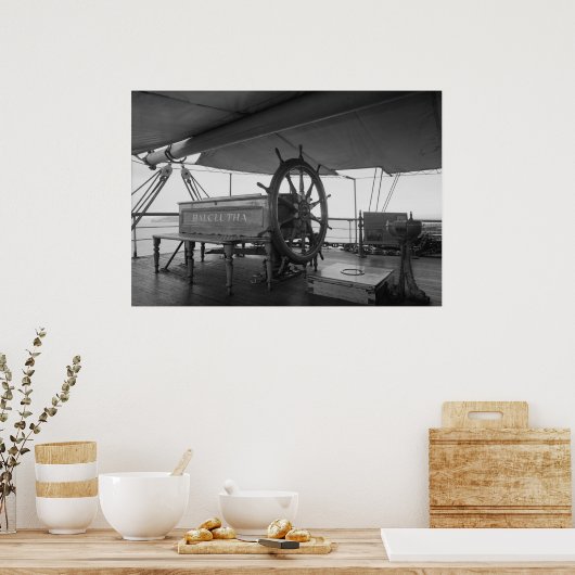 帆船操舵輪 ポスター (キッチン)