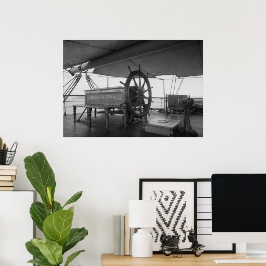 帆船操舵輪 ポスター (ホームオフィス)