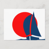 帆船日本の日本旗航海の ポストカード (正面)