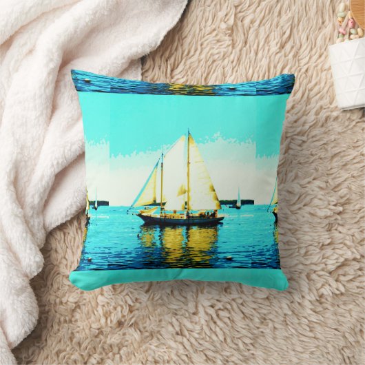 帆船枕 クッション (ブランケット)
