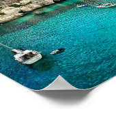 帆船熱帯島海岸 ポスター (角)