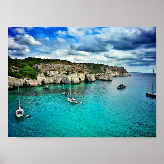 帆船熱帯島海岸 ポスター (正面)