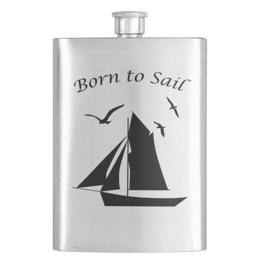 帆船生まれが帆船に航海のクラシック フラスク (正面)