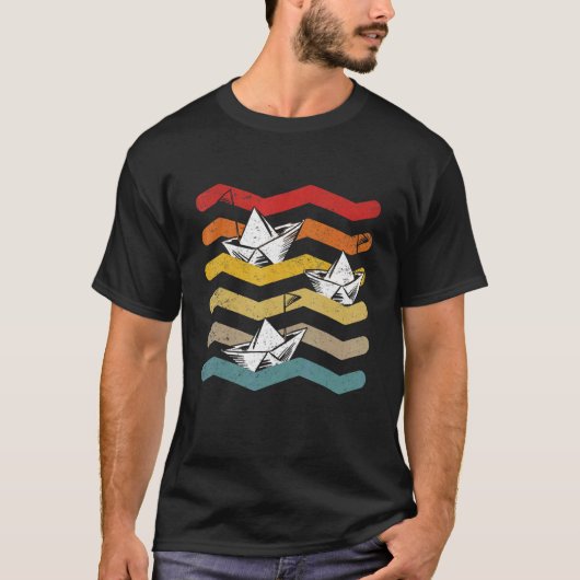 帆船紙ボート海ヴィンテージセーリングセーラーキャップ Tシャツ (正面)