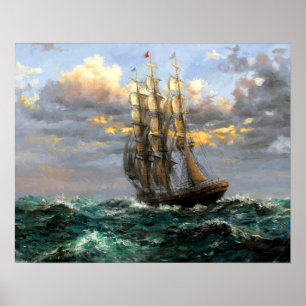 帆船絵画48 ポスター