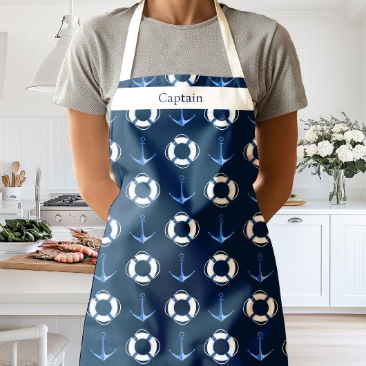 帆船航海のいかりライフブイ海軍ブルー エプロン