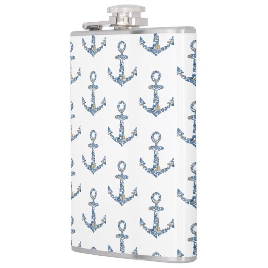 帆船航海のいかり異常コラージュ フラスク (左)