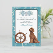 帆船航海のとゴールデンドルボーイベビーシャワー 招待状 (スタンド正面)