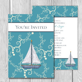 帆船航海のと旋回水ベビーシャワー 招待状