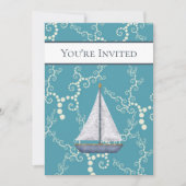 帆船航海のと旋回水結婚の 招待状 (正面)