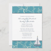 帆船航海のと旋回水結婚の 招待状 (裏面)