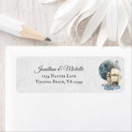 帆船航海のと満月の住所 ラベル