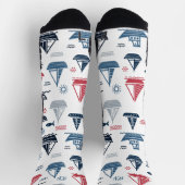 帆船航海のと魚の模様 ソックス (上部)