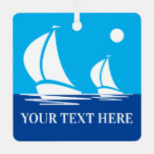 帆船航海ののクリスマスカスタム装飾品 メタルオーナメント (正面)