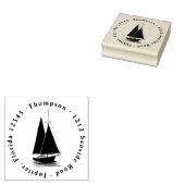 帆船航海のの住所付き姓 ラバースタンプ (押印)