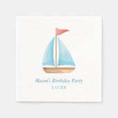 帆船航海のをテーマにした誕生日 スタンダードカクテルナプキン (正面)
