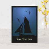 帆船航海のカスタムグリーティングカード カード (黄色い花)