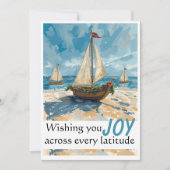 帆船航海のクリスマスカード シーズンカード (正面)