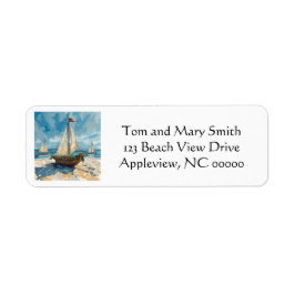 帆船航海のクリスマス差出人住所ラベル ラベル