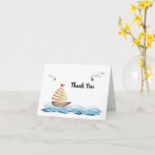 帆船航海のサンキューカード カード (黄色い花)
