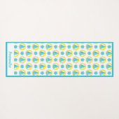 帆船航海のティール（緑がかった色）イエローゼンヨガナマステ ヨガマット (裏面(横))