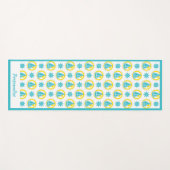 帆船航海のティール（緑がかった色）イエローゼンヨガナマステ ヨガマット (正面(横))