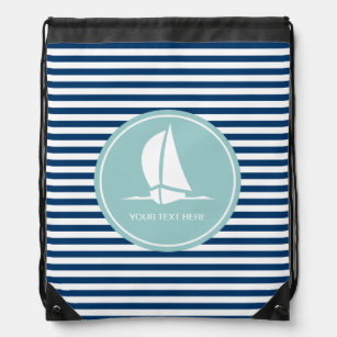 帆船航海のバッグ付き引紐デザイン ナップサック