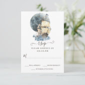 帆船航海のビーチ先結婚式 出欠カード (スタンド正面)