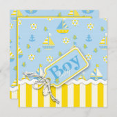 帆船航海のベビーシャワー招待状 招待状 (正面/裏面)