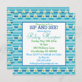 帆船航海のベビーSipと参照 招待状 (正面/裏面)