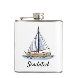 帆船航海のモノグラムの付きフラスコ フラスク