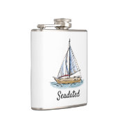 帆船航海のモノグラムの付きフラスコ フラスク (右)