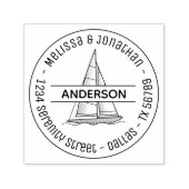 帆船航海のヨットラウンドファミリーアドレス セルフインキングスタンプ (デザイン)