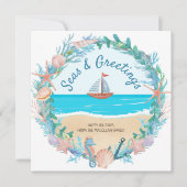 帆船航海のリース沿岸クリスマス シーズンカード (正面)