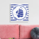 帆船航海の付きエンブレム キャンバスプリント (インサイチュ (リビング))